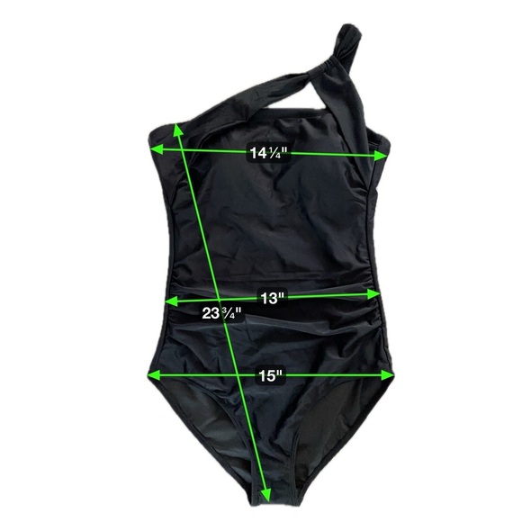 HOLIPICK One-Shoulder Ruched Black Swimsuit Women’s Size M - Picture 11 of 15